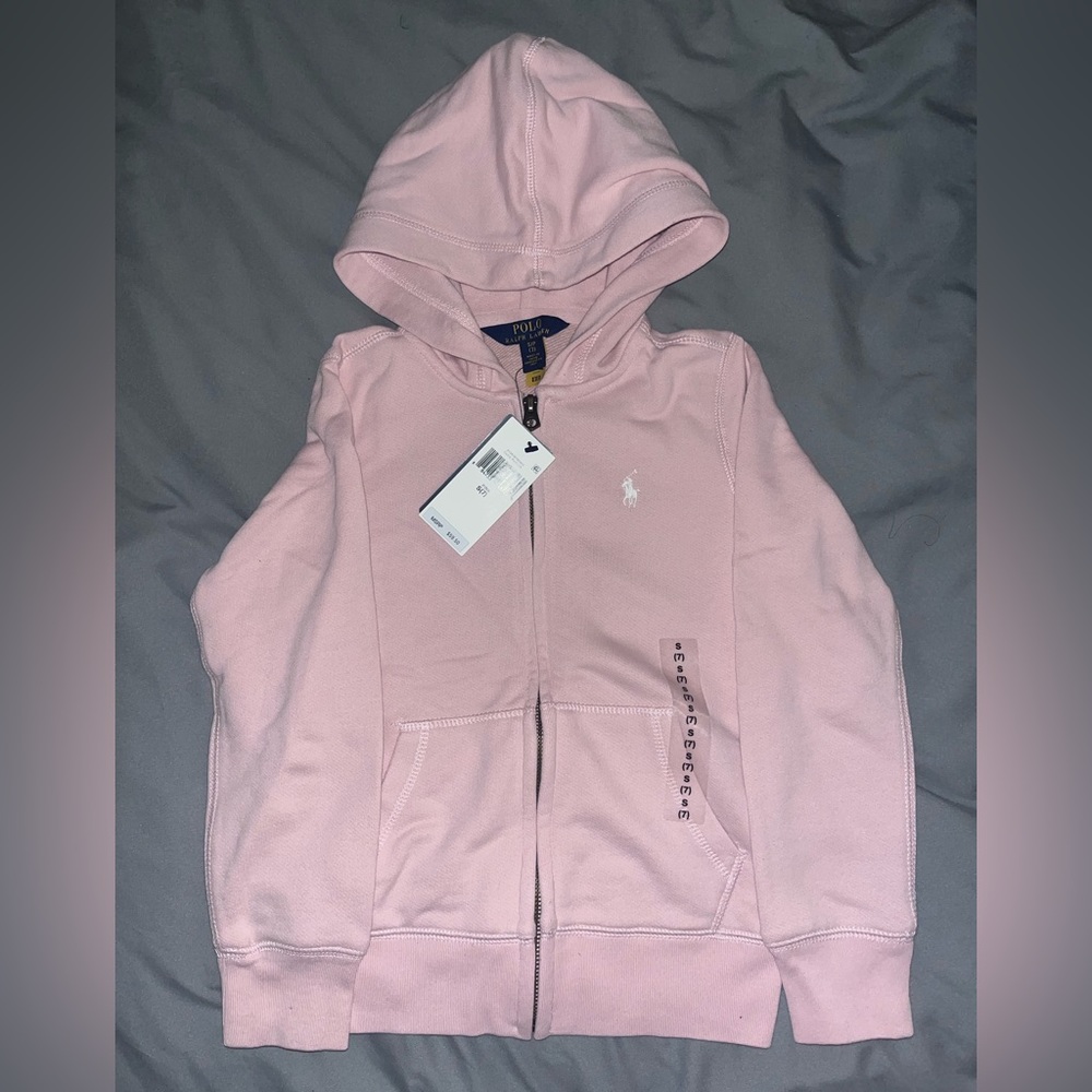 Polo pink zip up hoodie